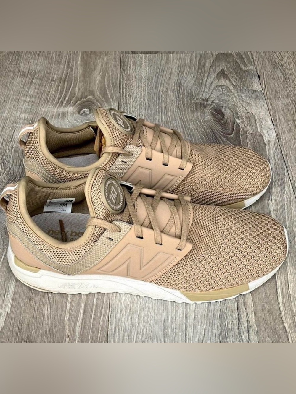 New Balance 247 Mens Sneakers in Tan and White